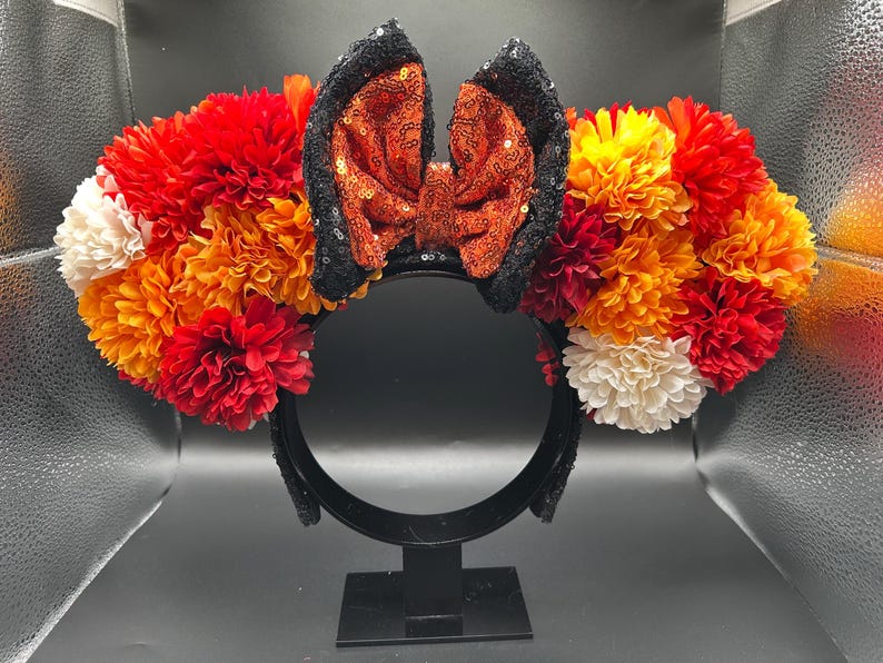 Day of the Dead Marigold Ears &mdash; handmade ear headband by Cluless Designs