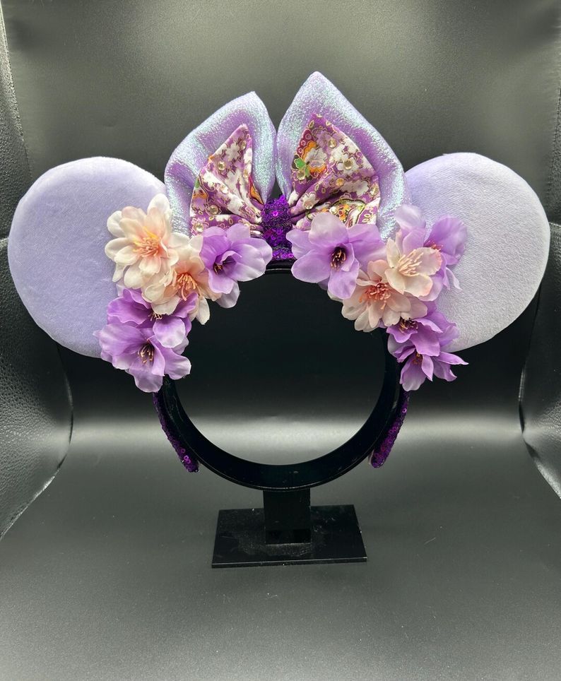 Enchanted Purple Blossom Ears &mdash; handmade ear headband by Cluless Designs
